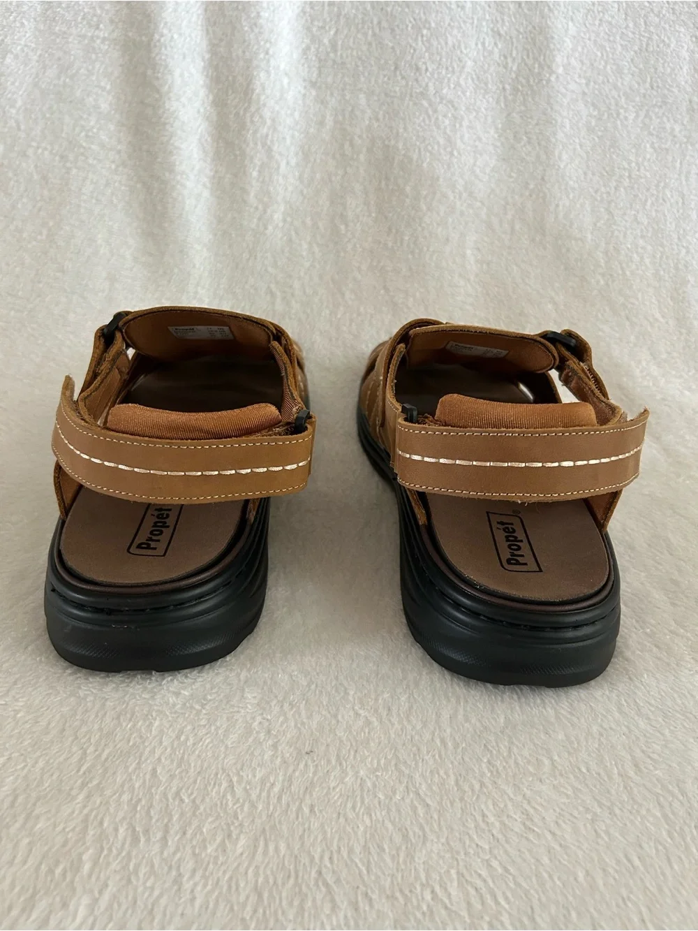 Propet Hunter Fisherman's Sandals Mens Size 11 3E Tan Leather Casual New in Box